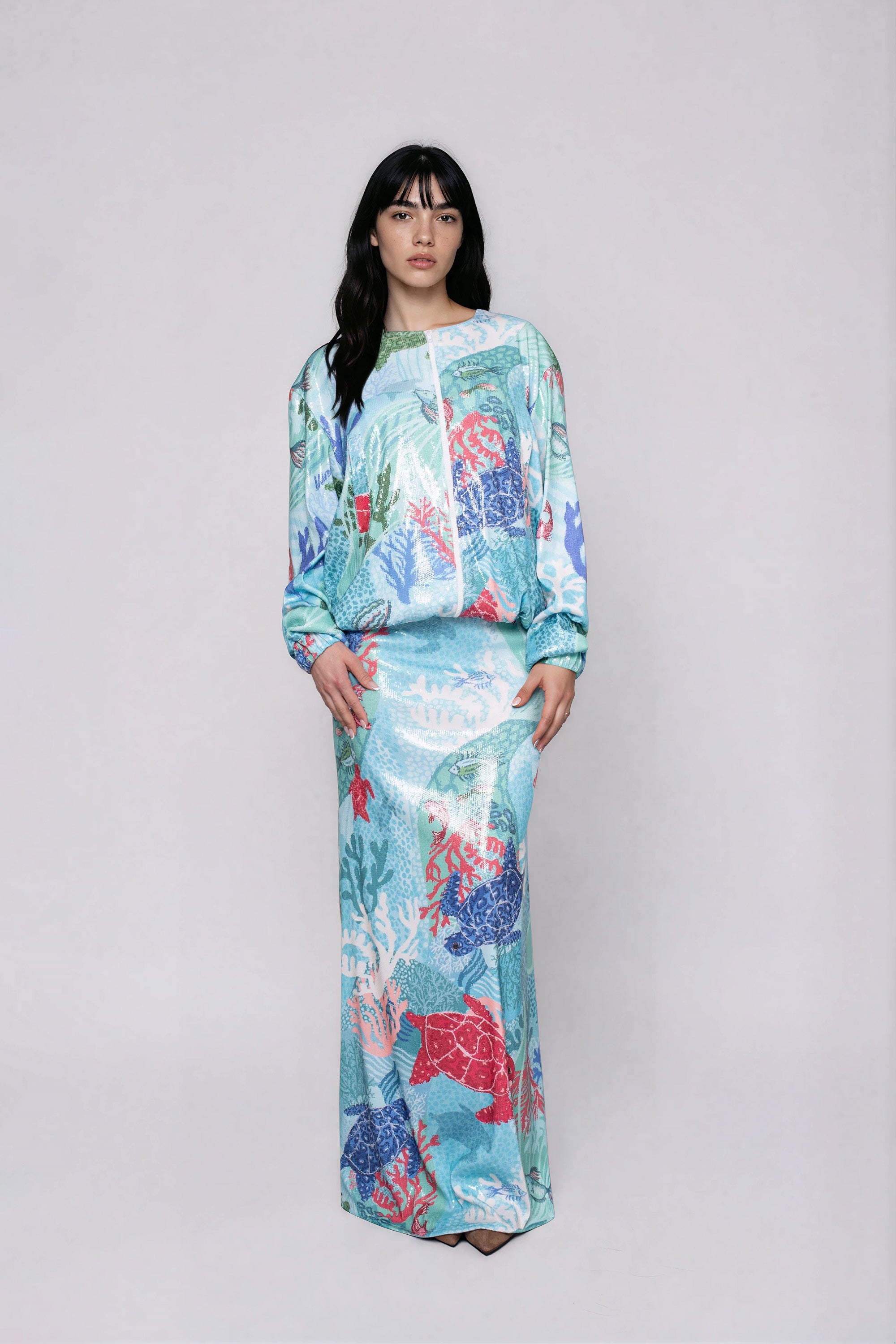 ALEXIA Bomber με παγιετα all over turtle