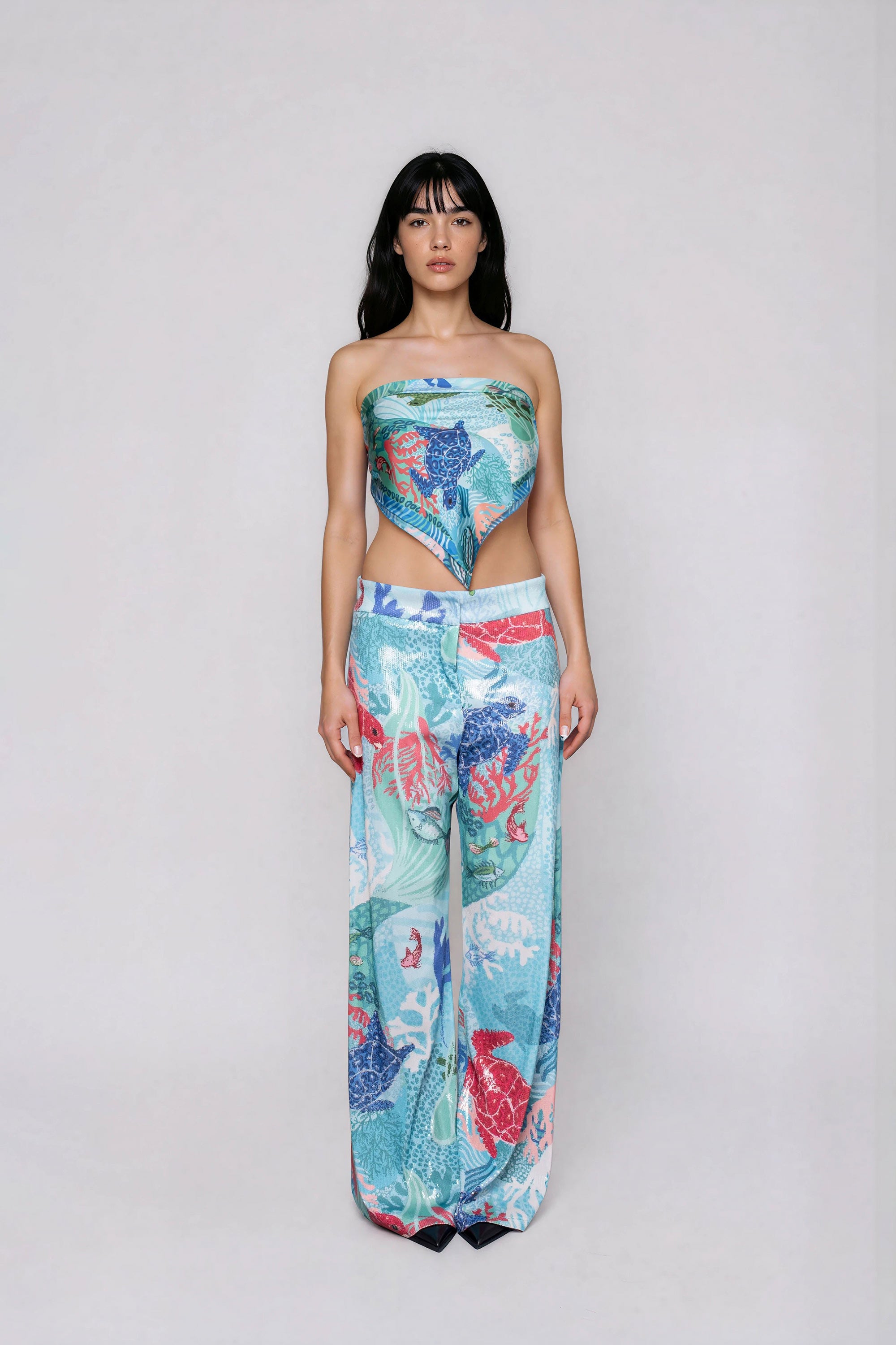 LILOU Παντελονι All Over Turtle