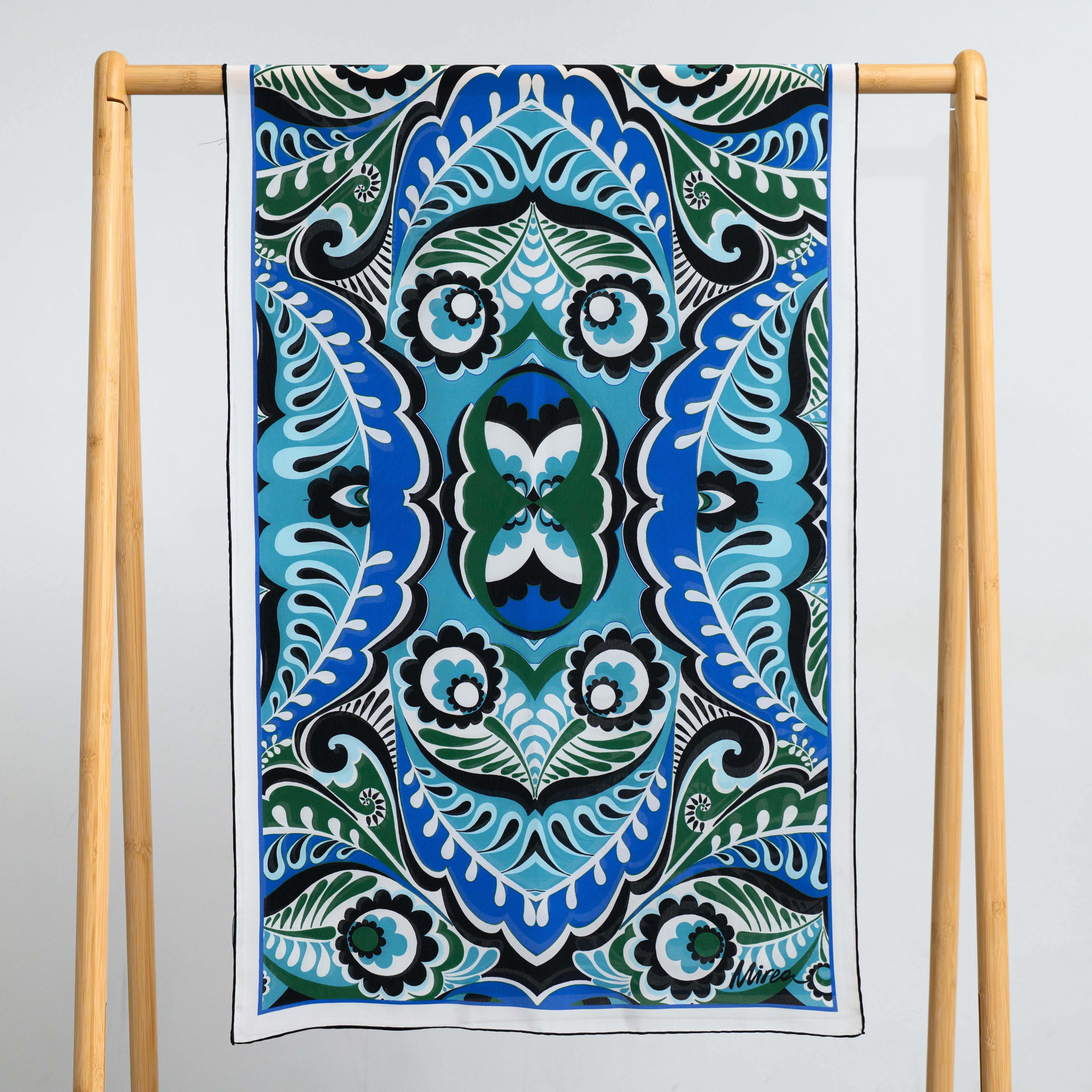 Baroque Blossom ciel φουλάρι μεταξωτό