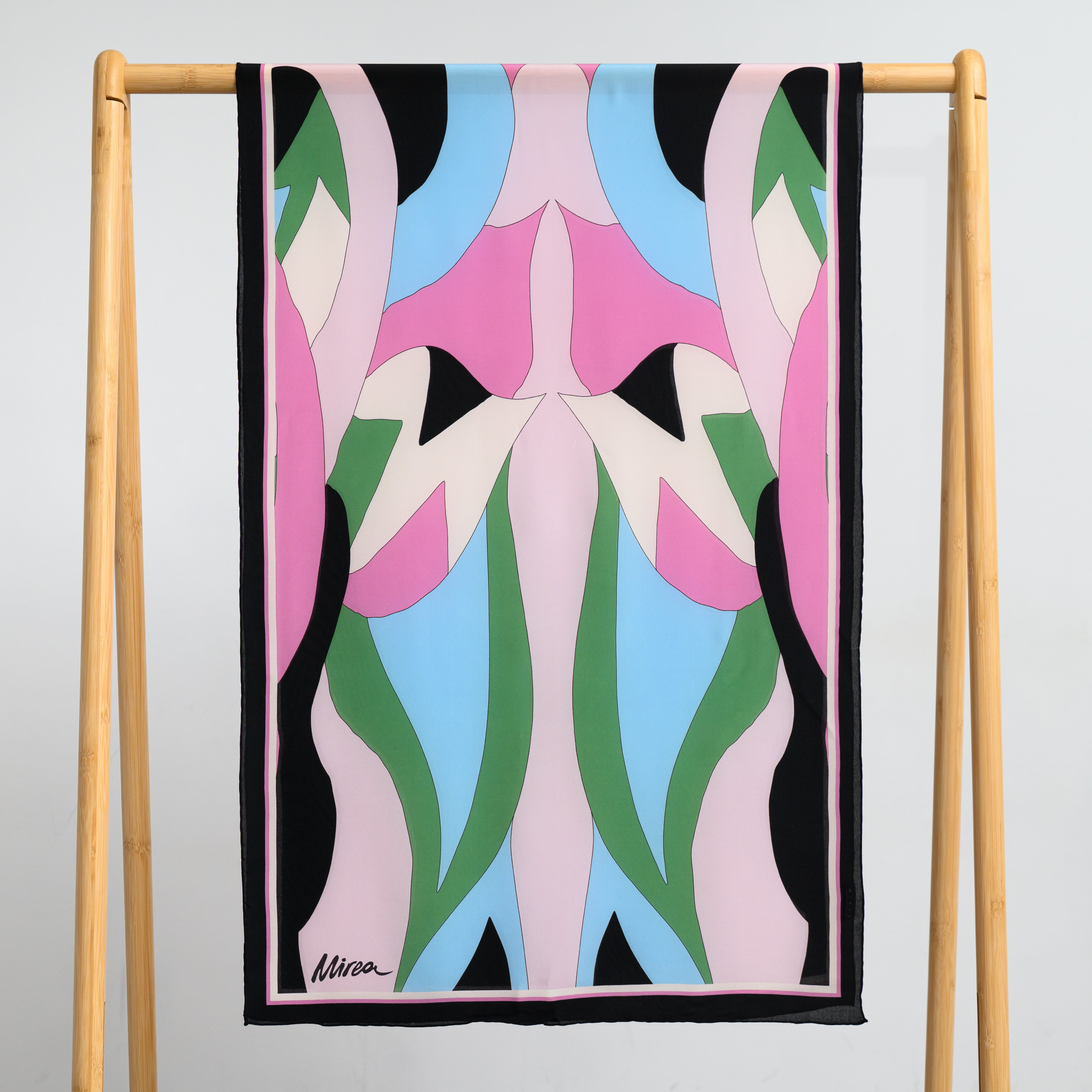 Ethereal Flow Pink Ciel φουλάρι μεταξωτό