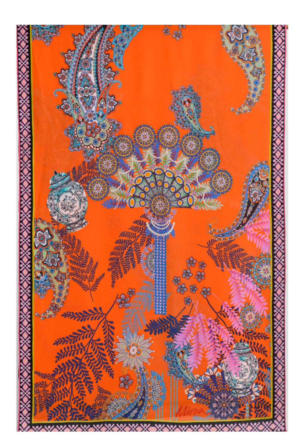 Flamingo Mirage Orange μαντιλι μεταξωτο