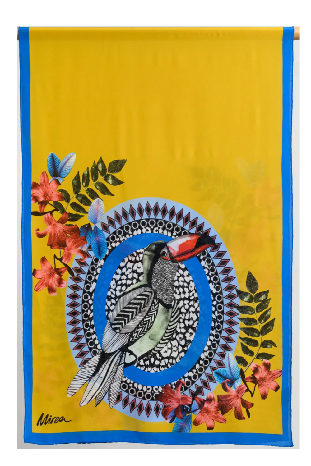 Tropical Oasis Yellow φουλάρι μεταξωτό