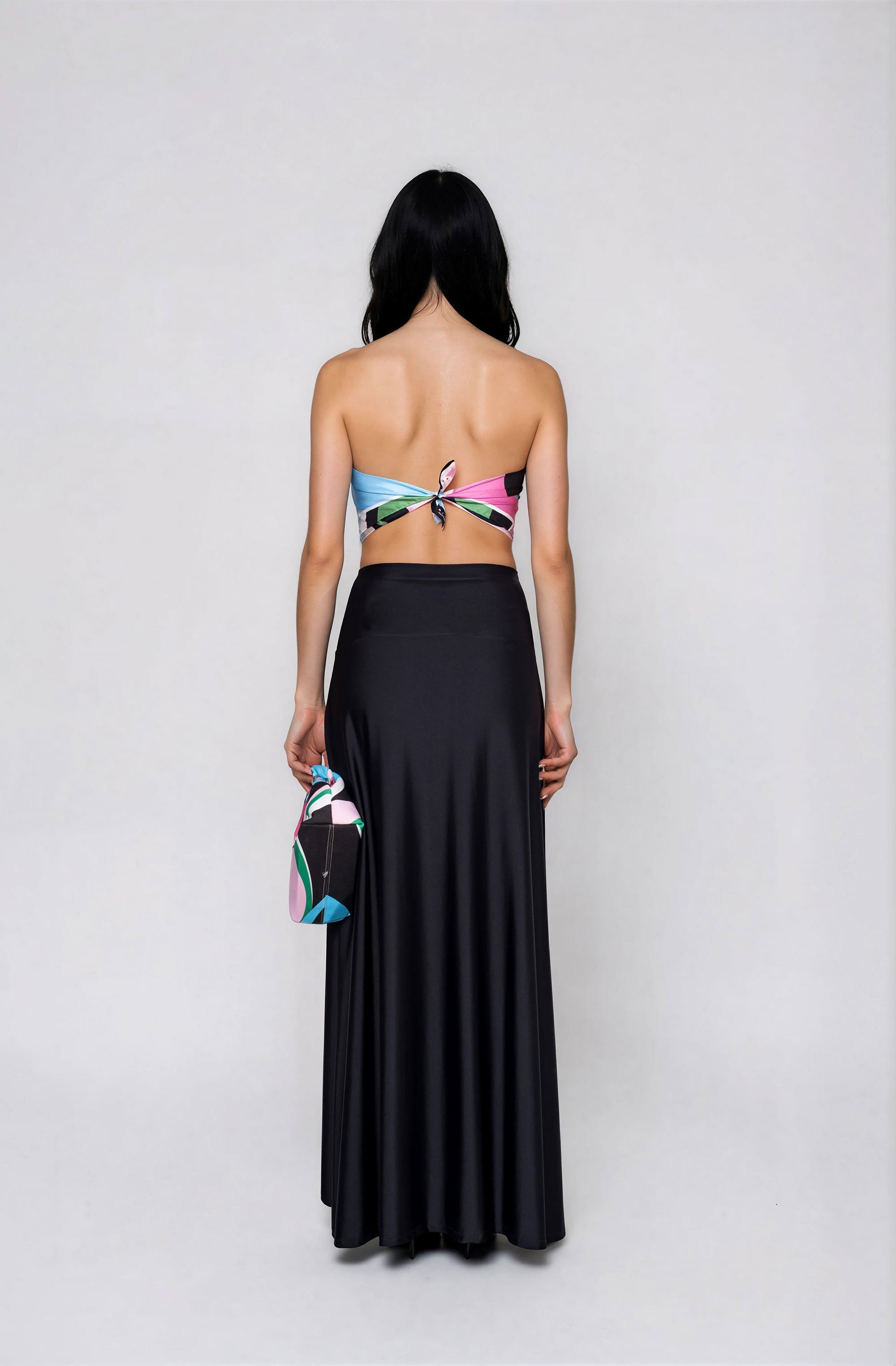 Black skirt with side slit back view