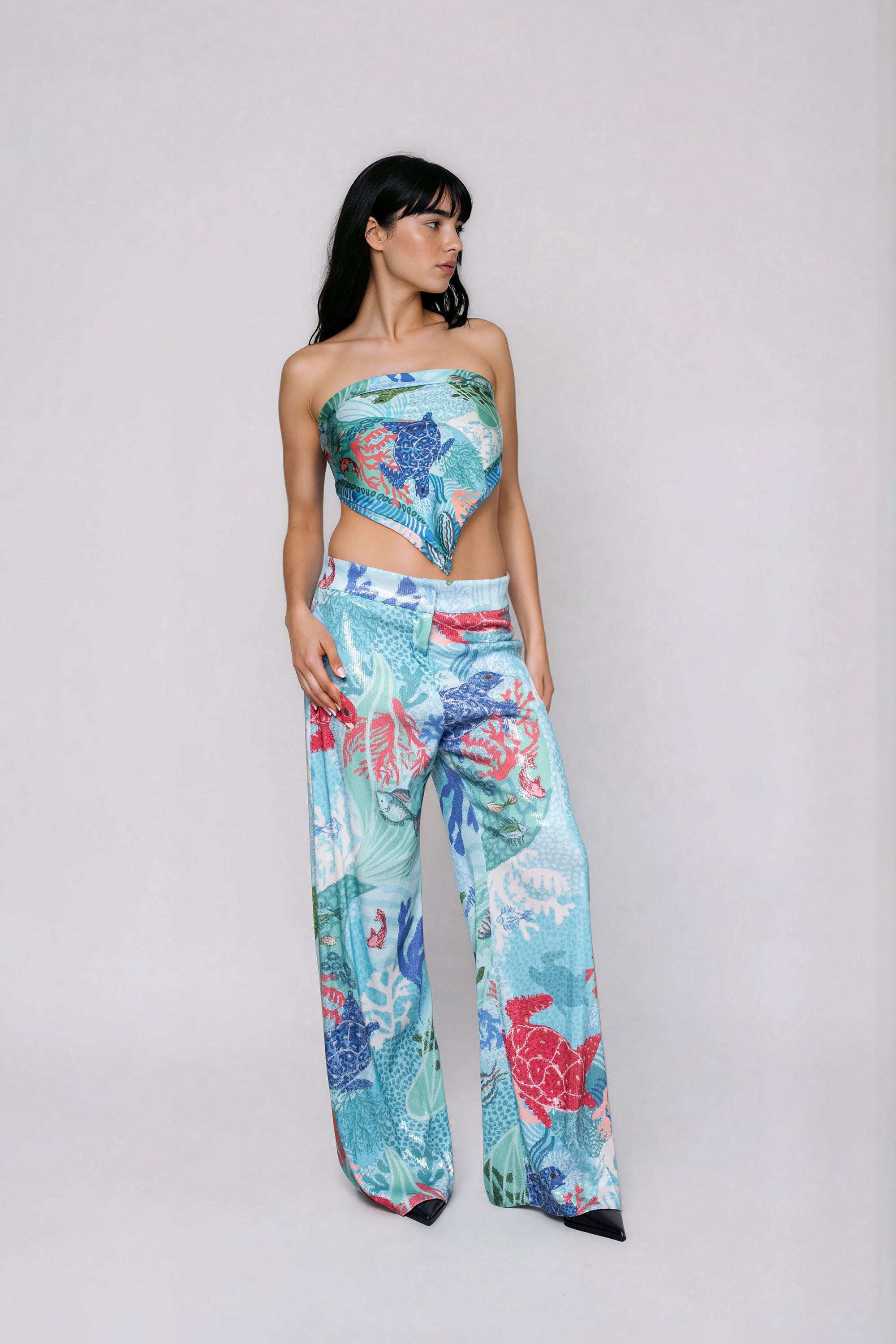 LILOU Παντελονι All Over Turtle