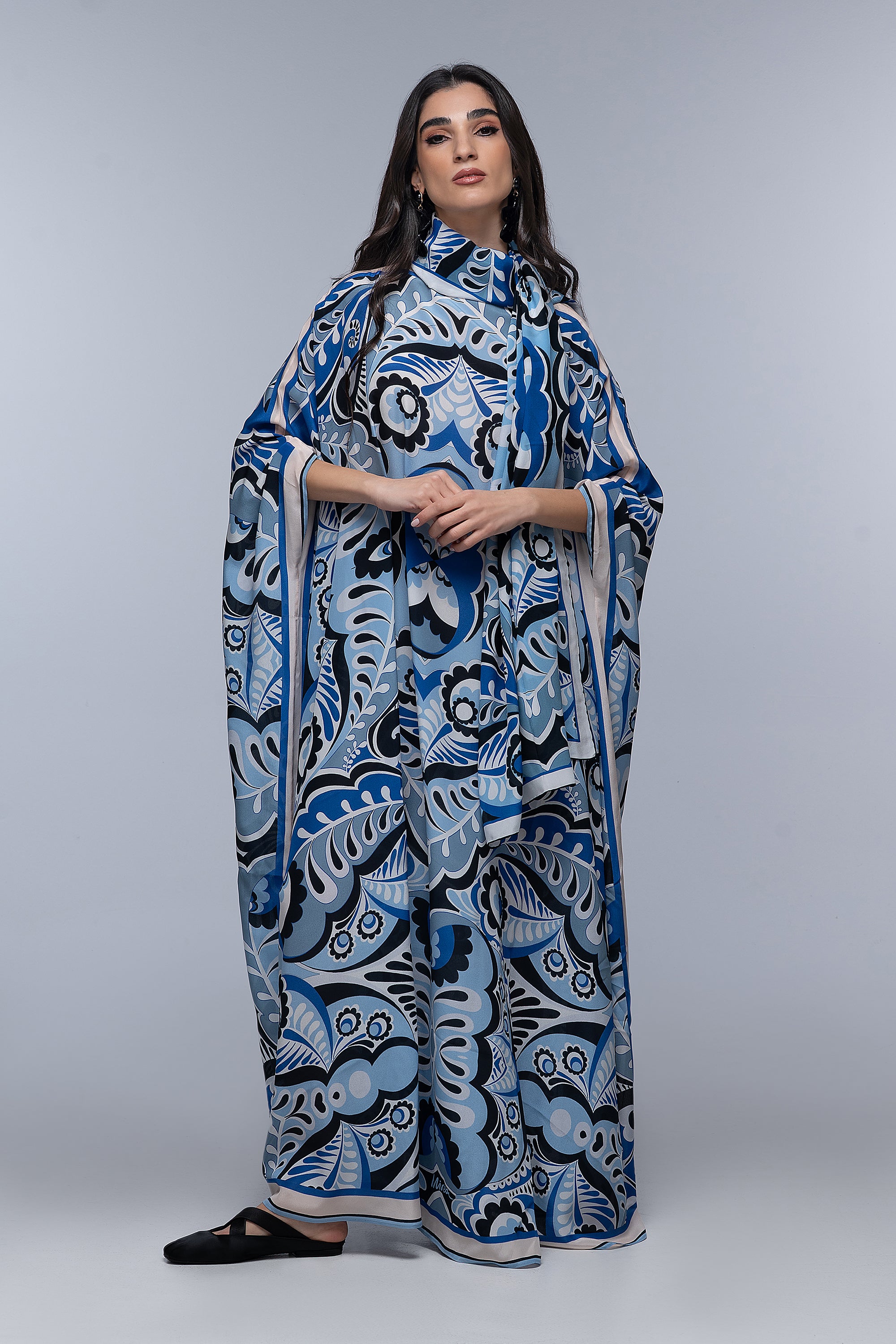 Kalindra Καφτανι Μεταξωτο Χειροποιητο