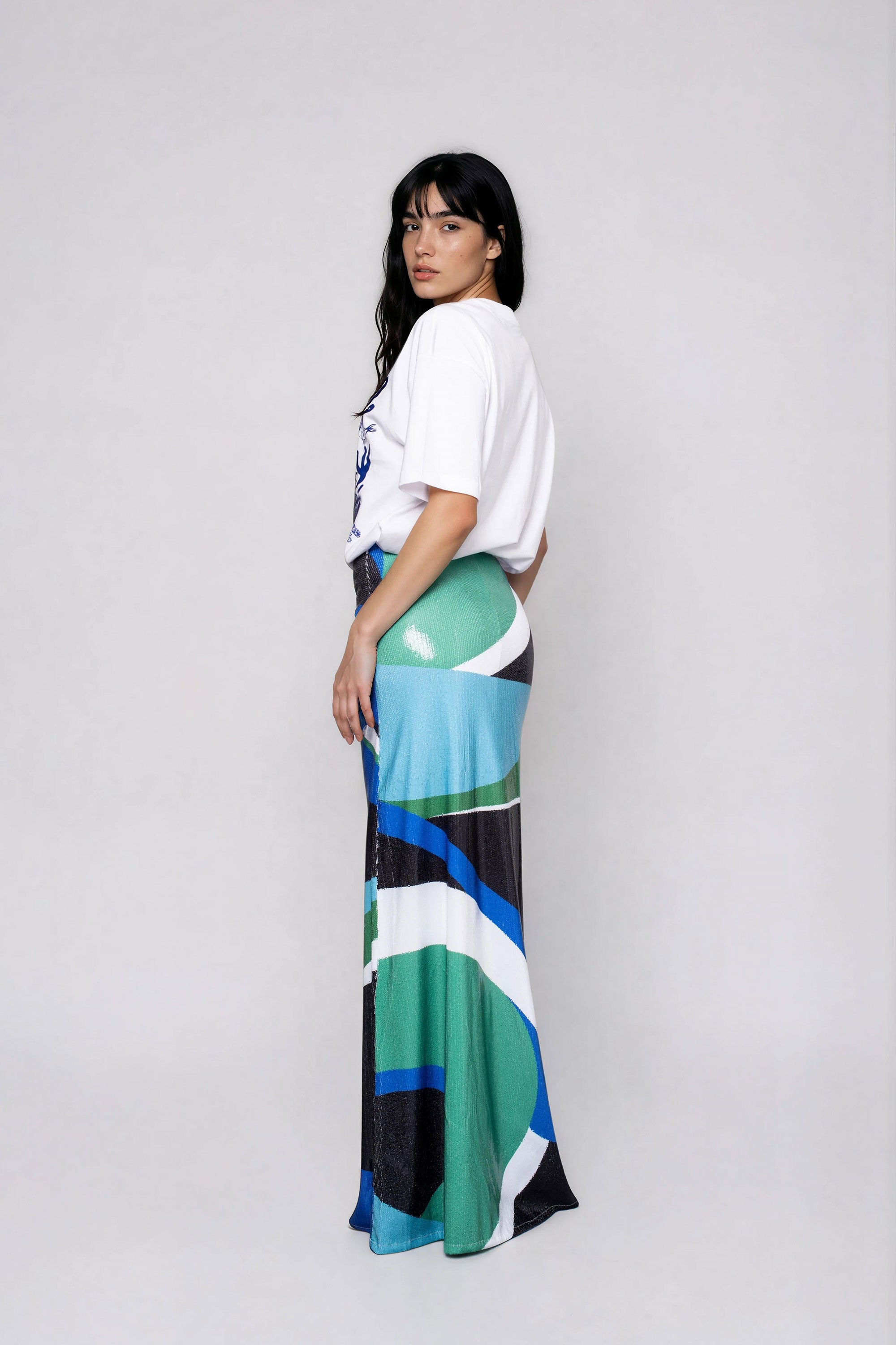 ASHLEY maxi φουστα με παγιετα