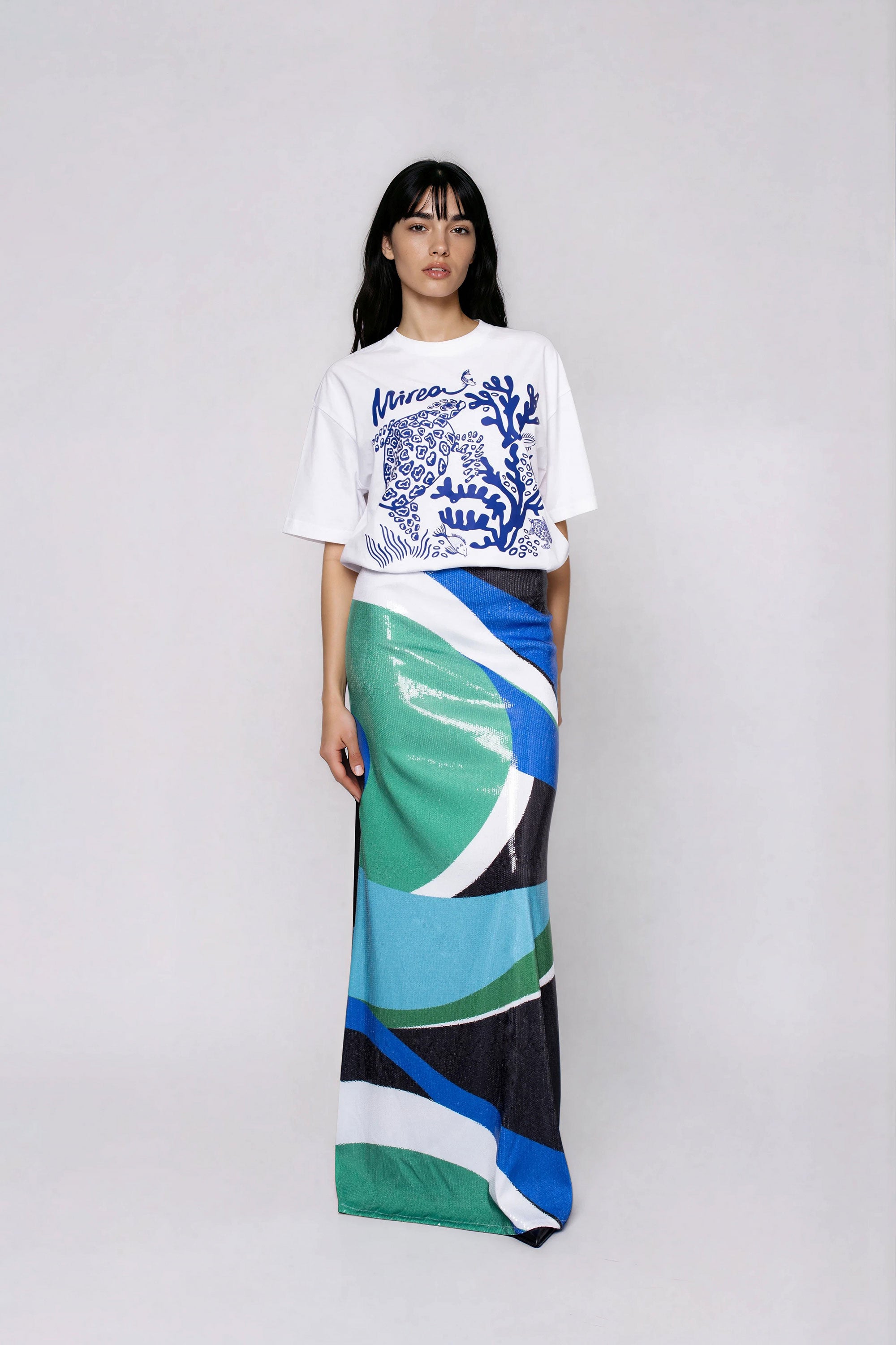 ASHLEY maxi φουστα με παγιετα