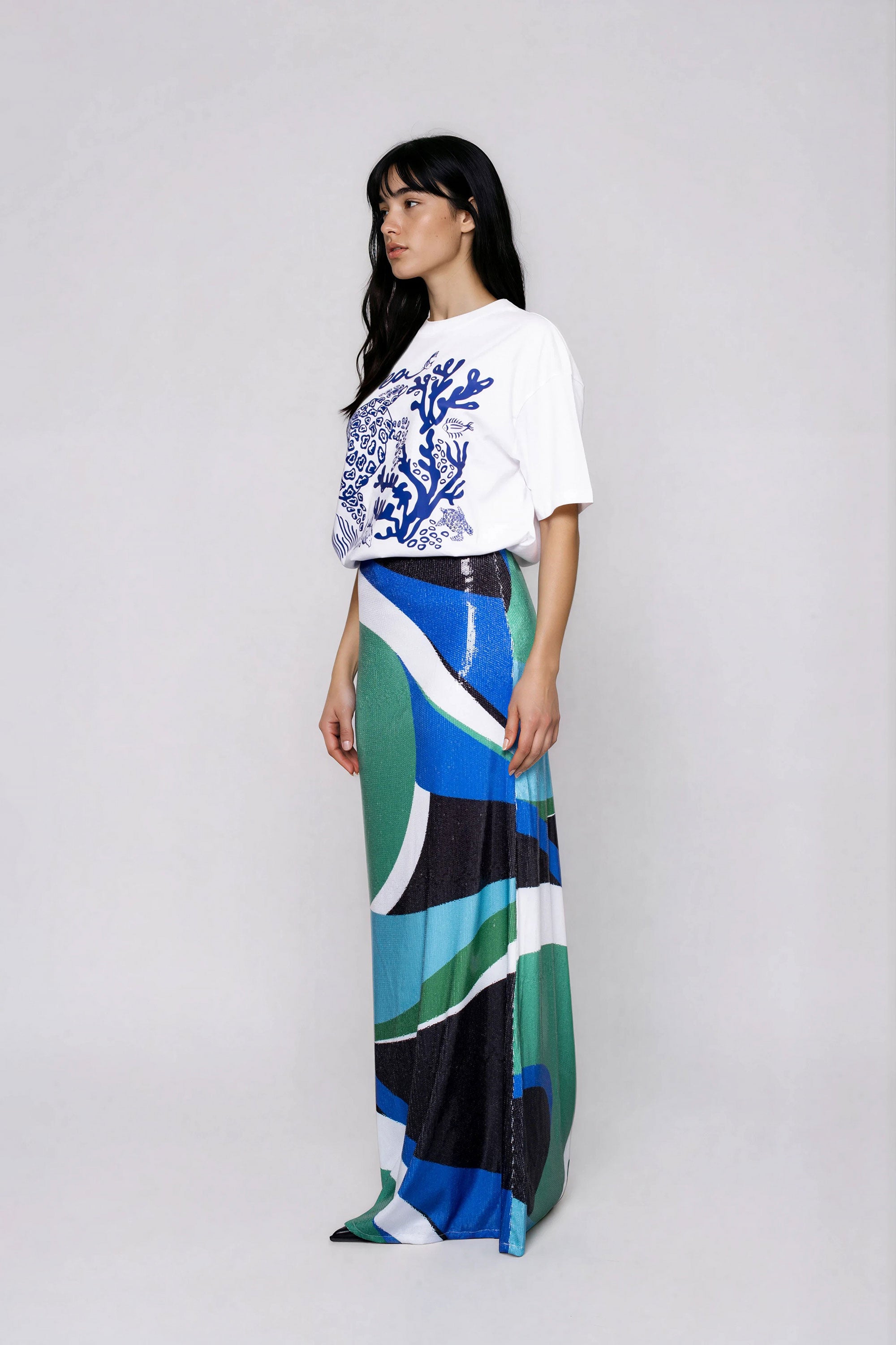 ASHLEY maxi φουστα με παγιετα
